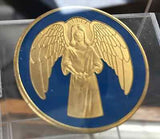 Guardian Angel Blue Golor Gold Plated Medallion Chip Coin - RecoveryChip