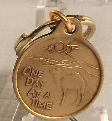 Camel Poem Key Chain Bronze One Day At A Time AA NA Recovery Keychain ODAAT - RecoveryChip