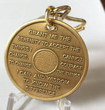 AA Alcoholics Anonymous One Day At A Time Serenity Prayer Chip Key Chain Tag - RecoveryChip