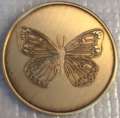 Butterfly Serenity Prayer Bronze Medallion Sobriety Chip Coin - RecoveryChip