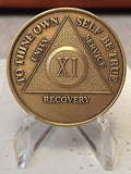 Bronze AA Medallions 1 2 3 4 5 6 7 8 9 10 Years Lot of 10 Alcoholics Anonymous - RecoveryChip