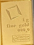 1 Gram Valcambi Gold Bar Taken From 50 or 100 Gram Combibar