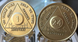1 Month and 24 Hours AA Medallion Sobriety Chip Set