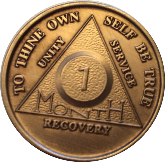 AA Month Medallion Bronze Alcoholics Anonymous Sobriety Chip Coin 1 2 3 4 5 6 7 8 9 10 11 18 - RecoveryChip