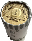 AA Medallion Bulk Lot Roll of 25 Bronze chips.  Year 1 - 65 - RecoveryChip