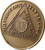1 - 50 Year Large AA Medallion Heavy Bronze 39mm 1.5" Sobriety Chip