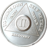 2 Year AA Medallion .999 Fine Silver Sobriety Chip