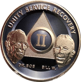 AA Founders Any Year 1 - 65 Medallion Titanium & Nickel Plated Chip Bill W Dr Bob - RecoveryChip