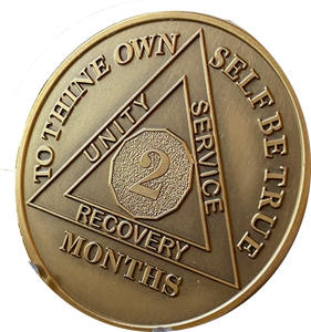 2 Month AA Medallion Large Heavy AA Bronze – 1½” Challenge Coin Size Sobriety Chip