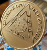 2 Year AA Medallion Large Heavy AA Proof-like Bronze – 1½” [Challenge Coin Size Sobriety Chip