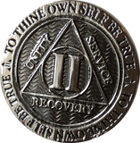 1 2 3 4 5 6 7 8 9 or 10 Year Gun Metal AA Medallion Reflex Design By Recoverychip.com - RecoveryChip