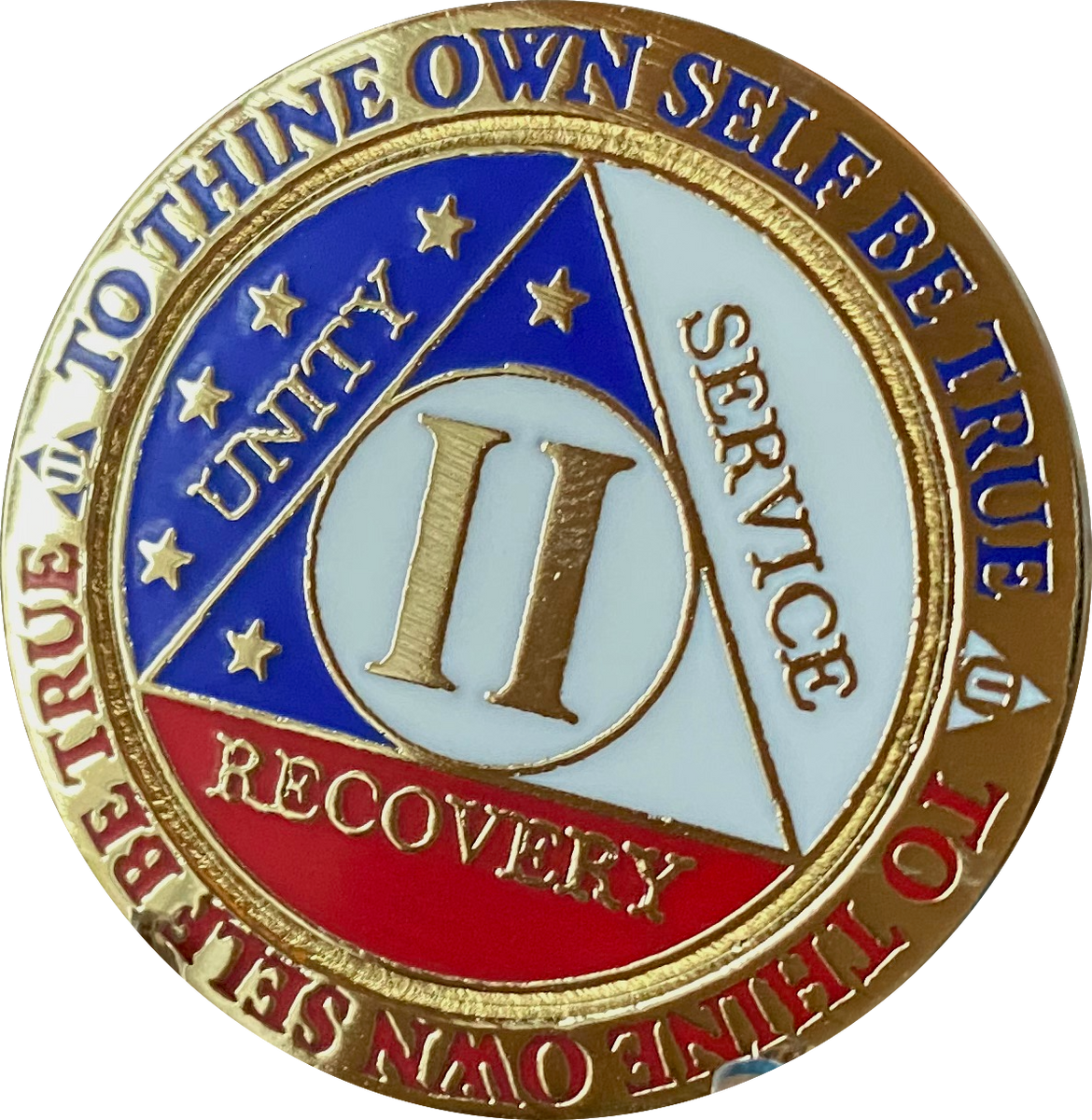 1 - 15 or 30 Year AA Medallion Reflex Red White & Blue Patriotic Gold ...