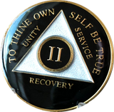 Black Gold Tri-Plate AA Medallion Year 1 - 50 Sobriety Chip