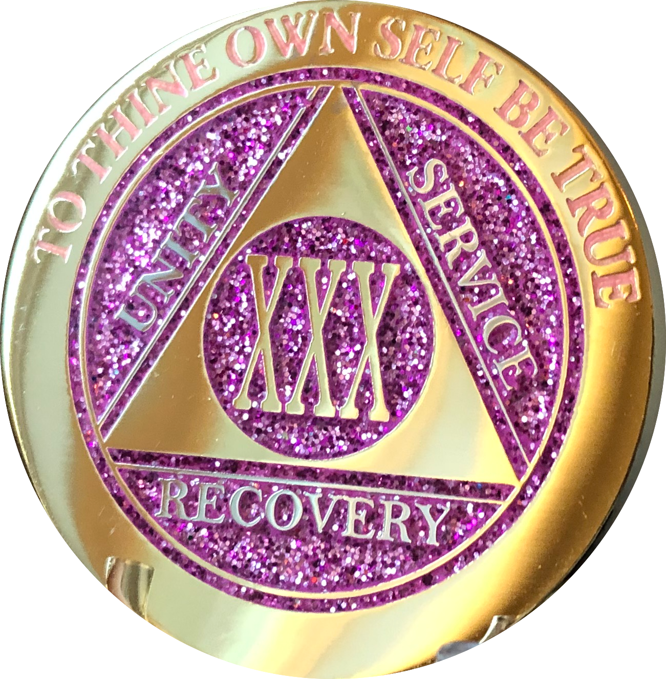  RecoveryChip 36 Year AA Medallion Elegant Black Gold Silver  Bi-Plated Alcoholics Anonymous Chip : Office Products