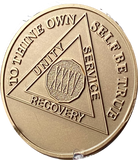 Engravable 35 Year AA Medallion Large Heavy Bronze – 1½” Challenge Coin Size Sobriety Chip