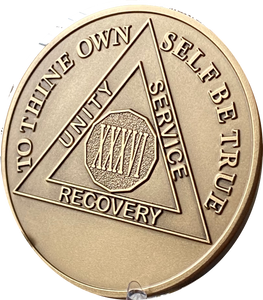 Engravable 36 Year AA Medallion Large Heavy Bronze – 1½” Challenge Coin Size Sobriety Chip