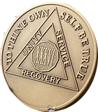 Engravable 36 Year AA Medallion Large Heavy Bronze – 1½” Challenge Coin Size Sobriety Chip