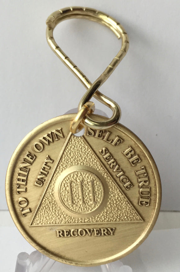 RecoveryChip AA Bronze Medallion Silicone Keychain Holder Set Year 1 - 45 Available Month 1 - 11 and 18 4 Year