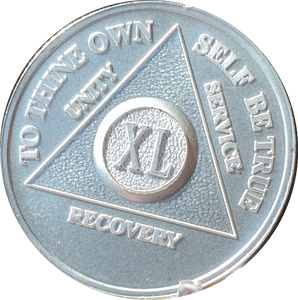 40 Year AA Medallion .999 Fine Silver Sobriety Chip