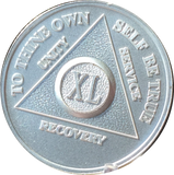 40 Year AA Medallion .999 Fine Silver Sobriety Chip