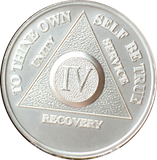 4 Year AA Medallion .999 Fine Silver Sobriety Chip