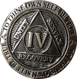 1 2 3 4 5 6 7 8 9 or 10 Year Gun Metal AA Medallion Reflex Design By Recoverychip.com - RecoveryChip