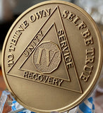 4 Year AA Medallion Large Heavy AA Proof-like Bronze – 1½” [Challenge Coin Size Sobriety Chip
