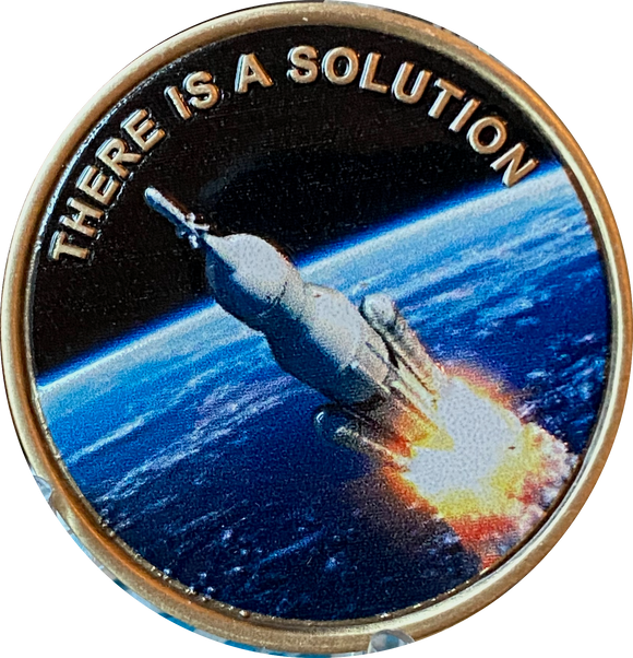 There is A Solution Color AA Rocketed Into A 4th Dimension Sobriety Chip