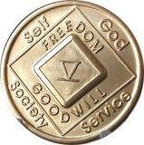 NA Medallion Bronze Narcotics Anonymous Chips Year 1 - 65 and 18 Months - RecoveryChip