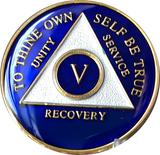 1 - 50 Year or 18 Month Blue Tri-Plate AA Medallion - RecoveryChip