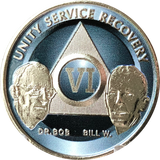 AA Founders Any Year 1 - 65 Medallion Titanium & Nickel Plated Chip Bill W Dr Bob - RecoveryChip