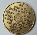 Set of 20 AA Medallions Year 1 - 20 Sobriety Chips With Serenity Prayer Back