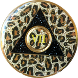 AA Medallion Leopard Animal Print Sobriety Chip Year 1 - 45 - RecoveryChip