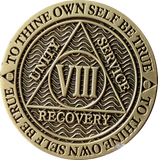 1 - 10 Year Reflex Chocolate Bronze AA Medallion Sobriety Chip - RecoveryChip