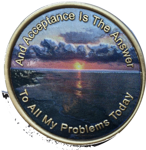 Acceptance Color AA Sobriety Medallion Page 449 - RecoveryChip