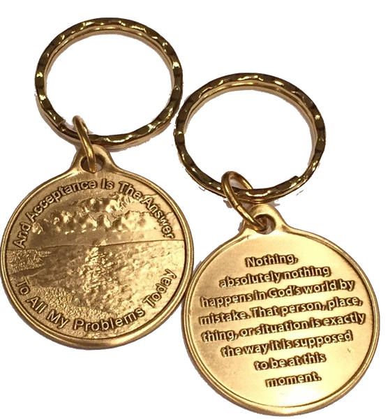 Acceptance Is The Answer Beach Sunrise Bronze AA Keychain 449 417
