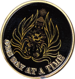 Buddha Black Lotus One Day at A Time Medallion Serenity Prayer Chip…