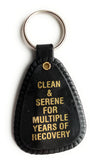 NA Keytag Black Plastic Narcotics Anonymous Keychain Clean & Serene