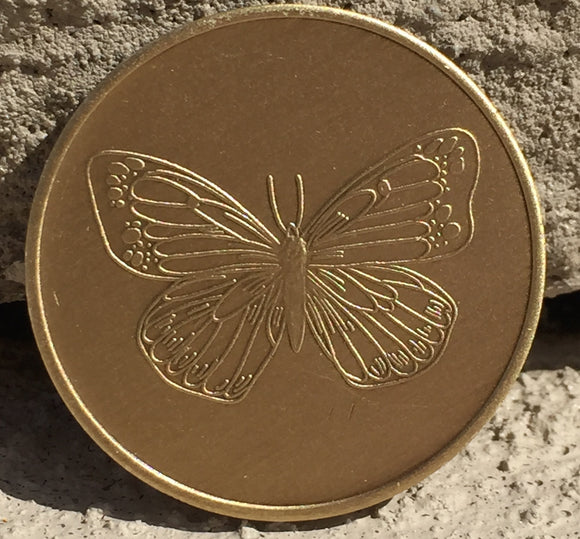 Bulk Lot of 25 Butterfly Bronze Serenity Prayer Medallions - RecoveryChip