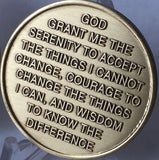 Earth Sun Universe One Day At A Time - Serenity Prayer Bronze AA Medallion Chip Coin - RecoveryChip