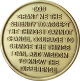 Teddy Bear One Day At A Time Serenity Prayer Bronze Medallion Sobriety Chip - RecoveryChip