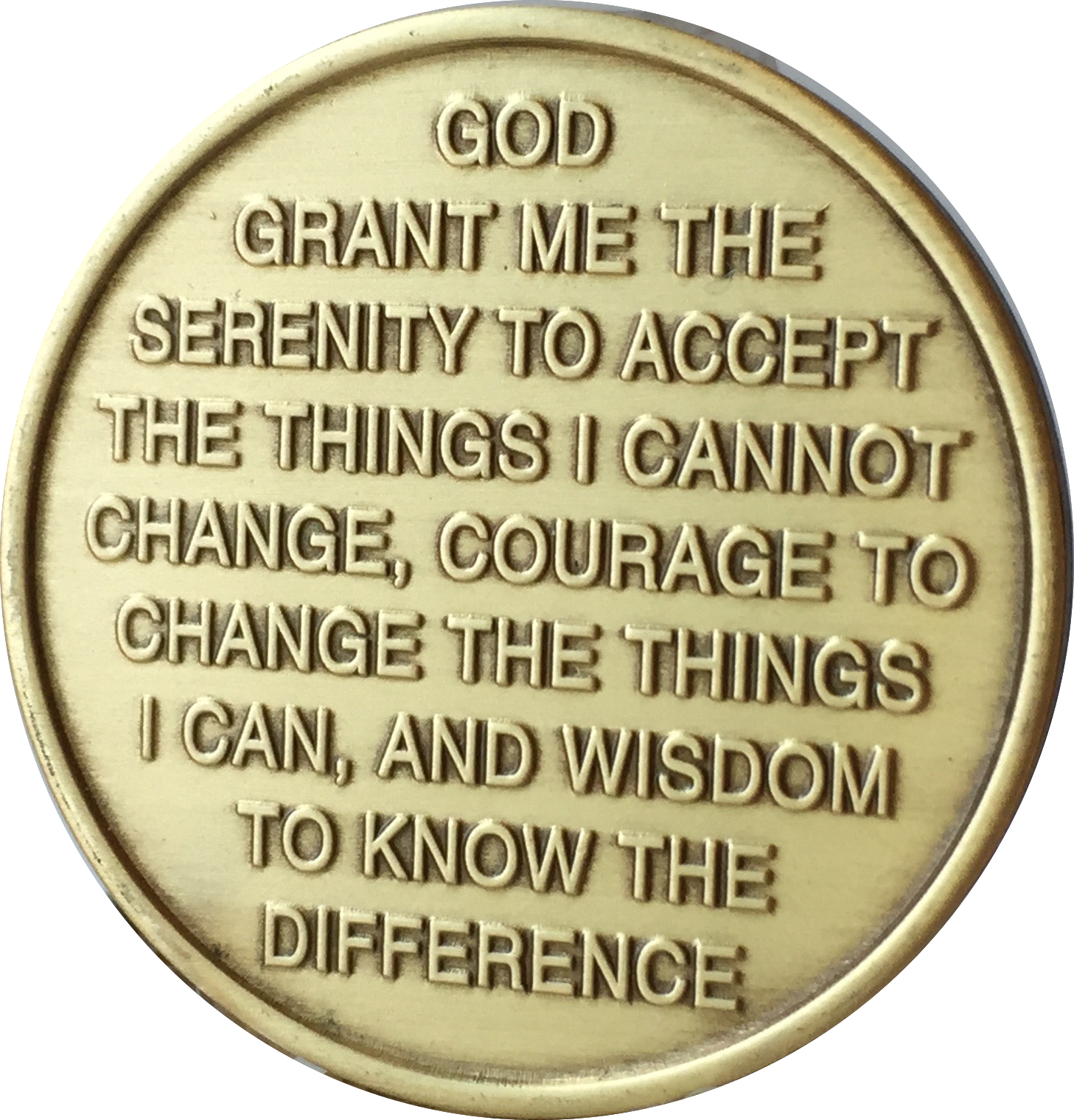 Camel One Day At A Time Serenity Prayer Medallion Bronze Sobriety