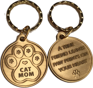 Cat Mom - A True Friend Pet Keychain RecoveryChip Design - RecoveryChip