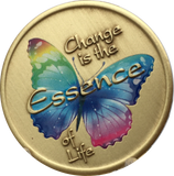 Change Is The Essence Of Life Color Butterfly If Nothing Changed Medallion Chip - RecoveryChip