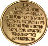 Musicians In Recovery Bronze Medallion Serenity Prayer Sobriety Chip AA NA - RecoveryChip