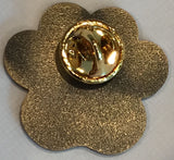 Dog Mom Paw Print Heart Lapel Pin Antique Brass 18mm or 1 1/16" - RecoveryChip