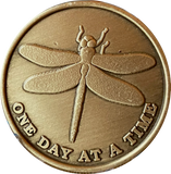 Bulk Roll of 25 Dragonfly One Day At A Time Medallion With Serenity Prayer