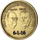 Engraved Personalized AA Founders Bill & Bob Bronze Medallion Sobriety Chip - RecoveryChip