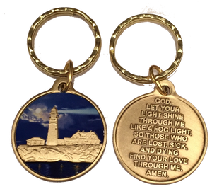 Fog Light Prayer Color Keychain Light House AA Medallion Bronze Foglight Recoverychip Design - RecoveryChip