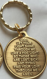 Fog Light Prayer Keychain Light House AA Medallion Bronze Foglight Recoverychip Design - RecoveryChip